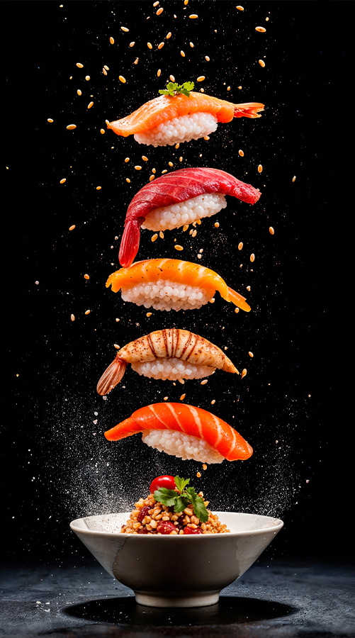 sashimi japonés de gambas